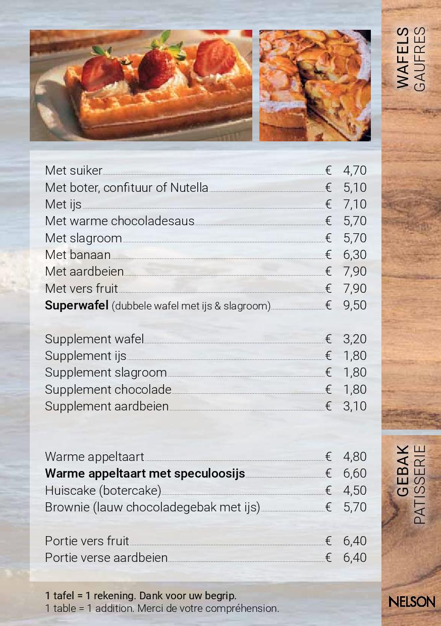 de 4 dames menukaart
